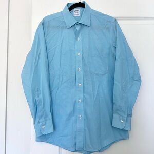 Brooks Brothers (15H/32) Extra Slim Fit Supima Cotton Blue Checkered Dress Shirt